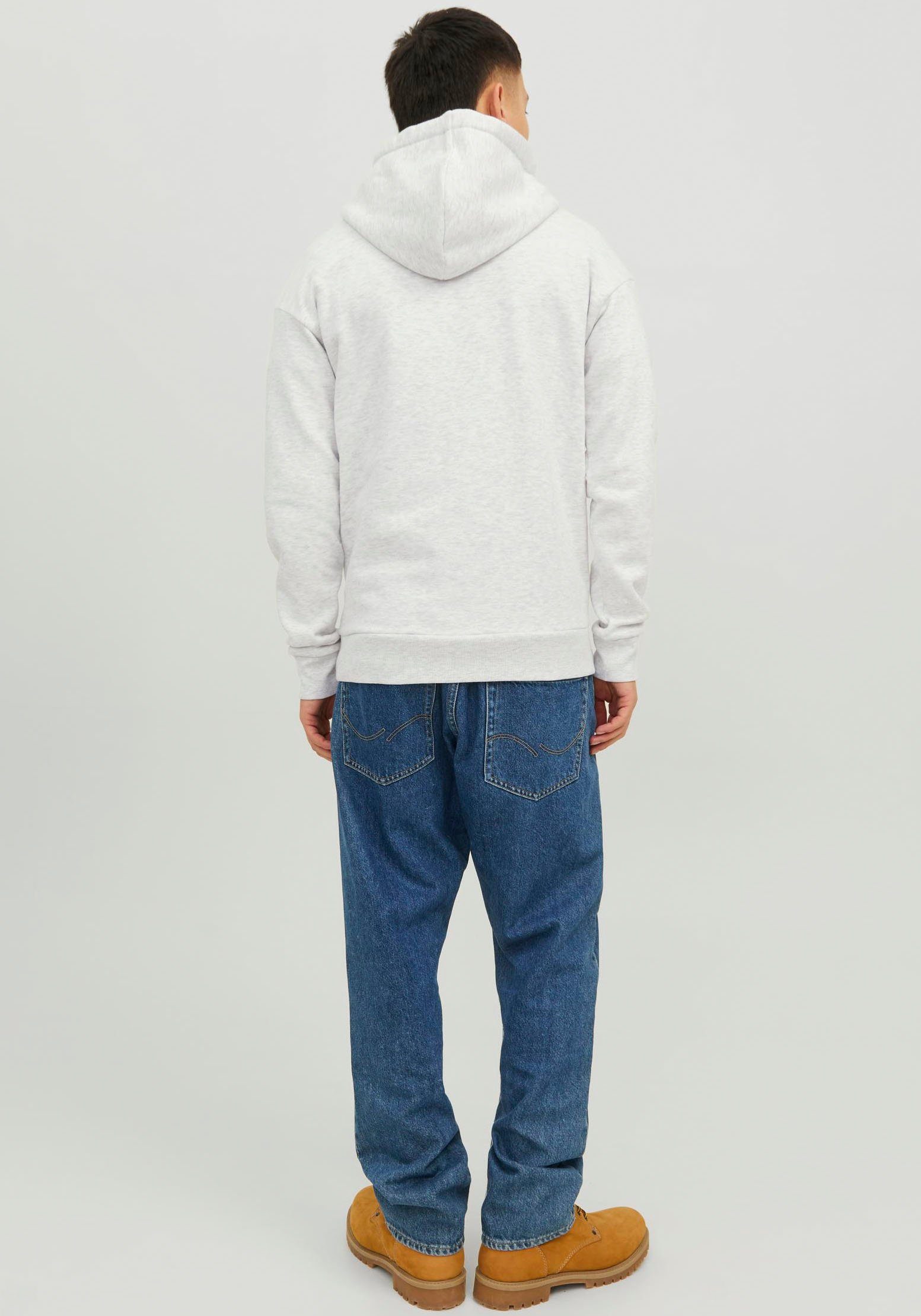 Jack & Jones Kapuzensweatshirt JJEJOSH White SWEAT NOOS Melange HOOD