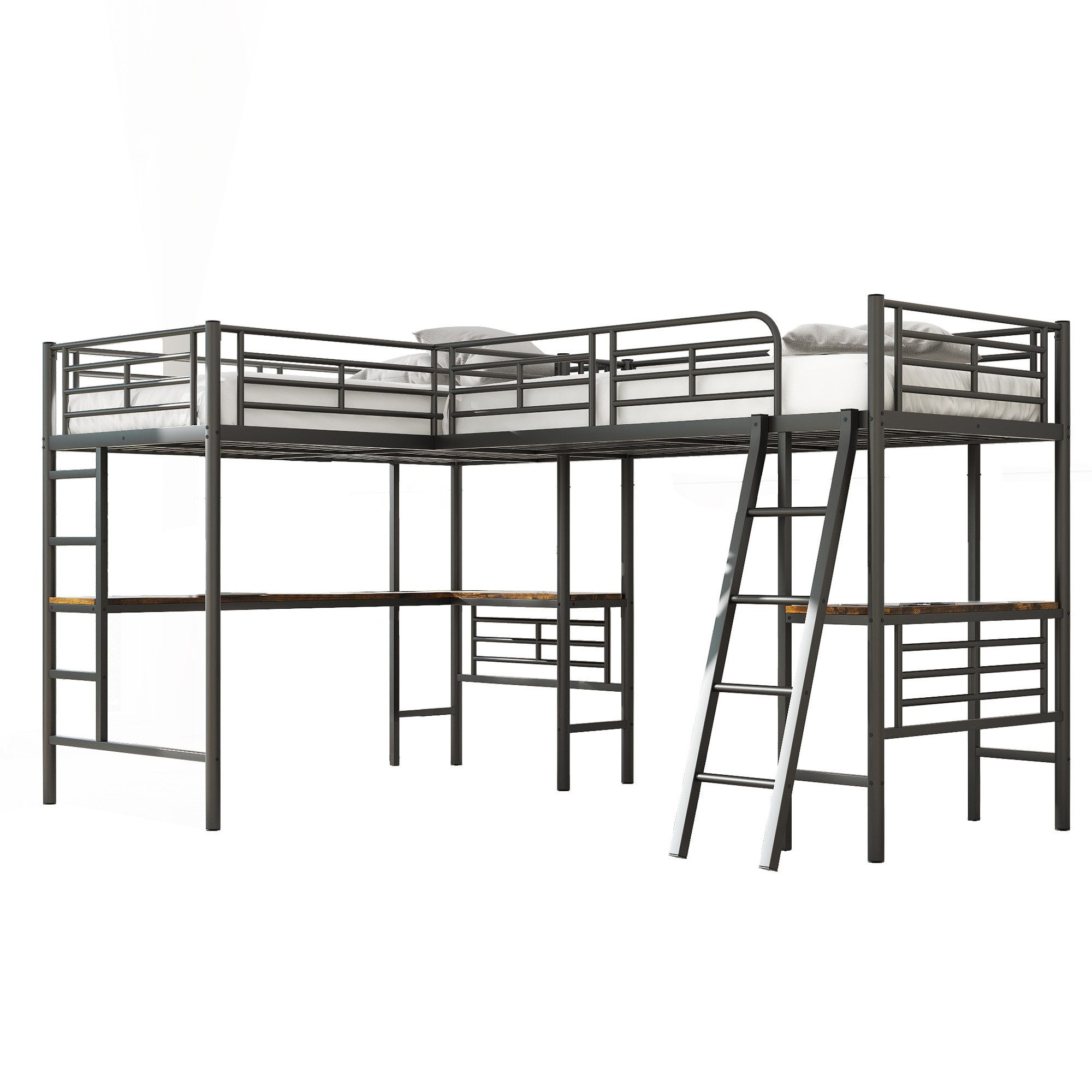 Flieks Hochbett Kinderbett Metallbett 90x200cm mit günstig online kaufen