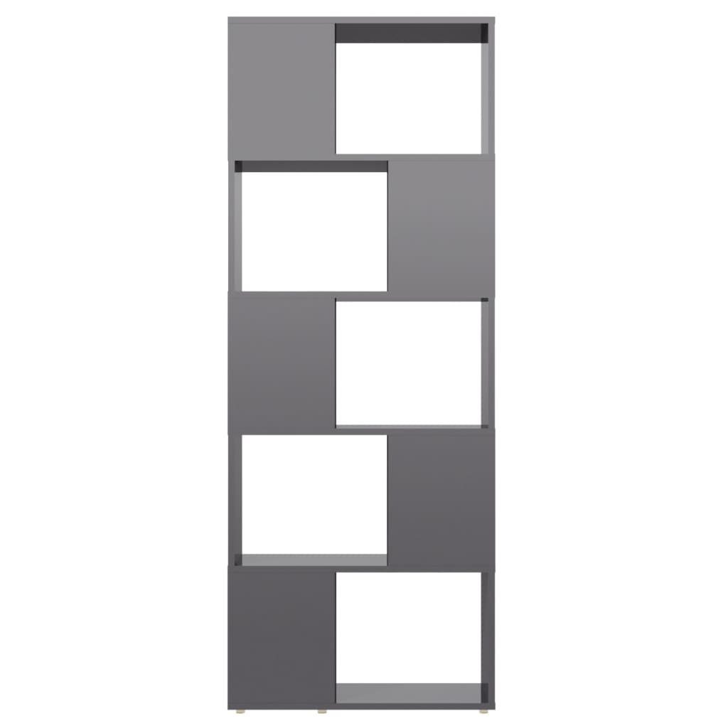 Bücherregal Raumteiler Hochglanz-Grau furnicato 60x24x155 cm