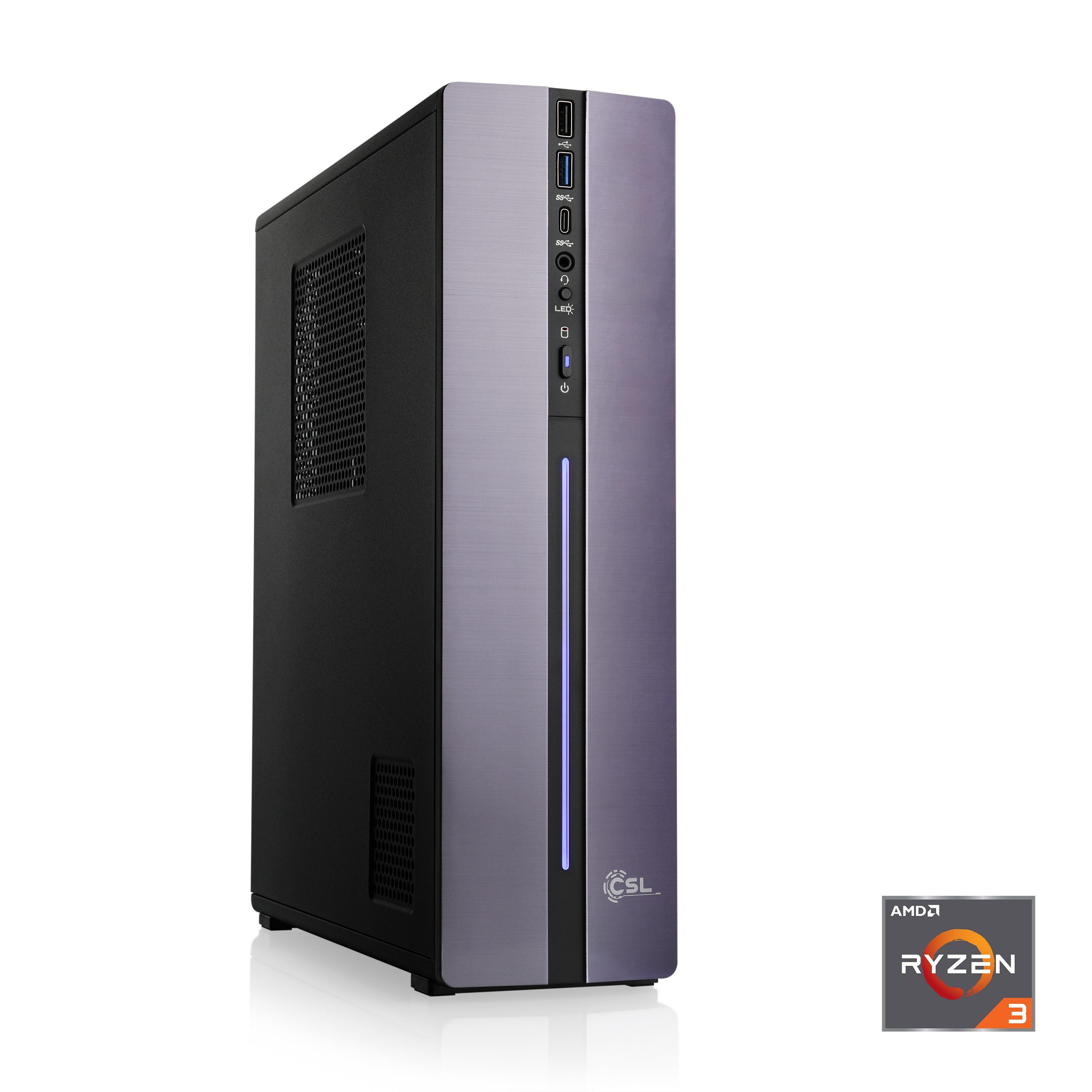 CSL Gemini Slim V24694 PC (AMD Ryzen 3 3200, 16 GB RAM, 500 GB SSD, Luftkühlung)
