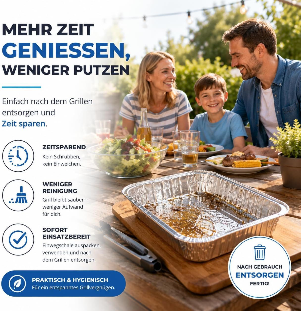 TK Gruppe Tropfschale 20x Aluminiumschale – Fettauffangschale & Tropfschale für Grill, für für Elektro- und Gasgrills, (20er Set), Bis zu 600°C erhitzbar