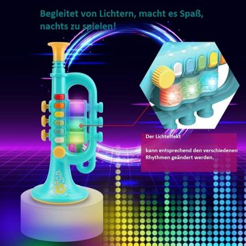 DTC GmbH Spielzeug-Musikinstrument Kindersaxophon-Spielzeug, Einstellbares Musikinstrument-Mintgrün, (Lasst uns zusammen ein Lied spielen)