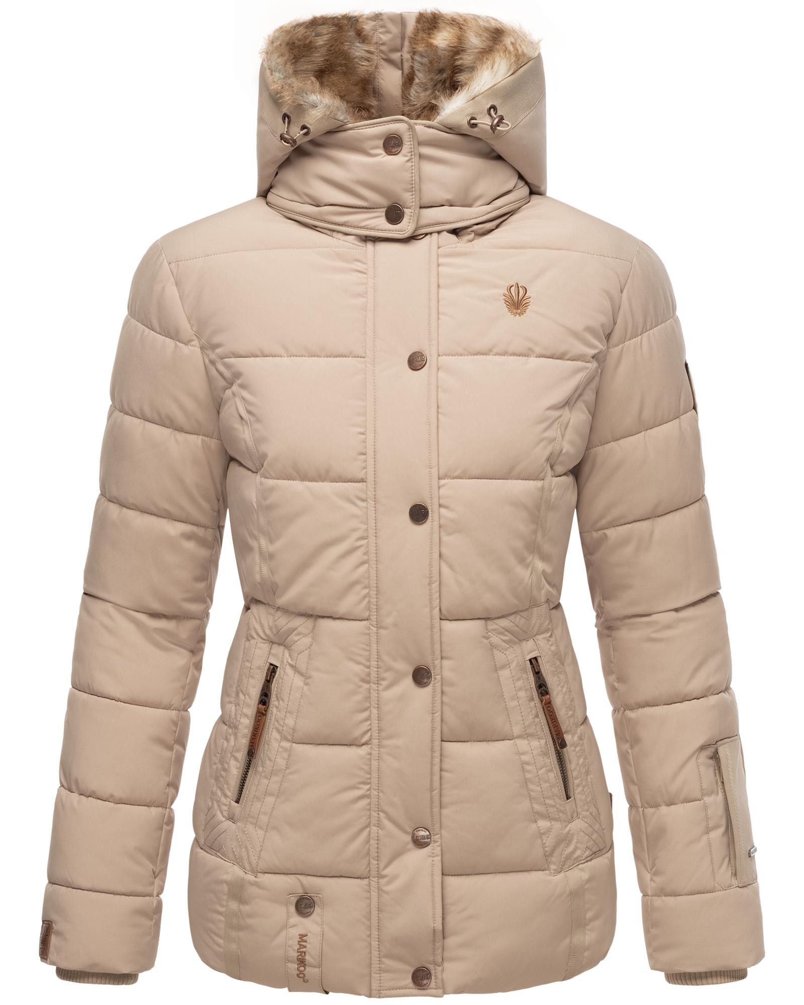 Marikoo Winterjacke Nekoo stylische Damen Steppjacke mit großer Kapuze