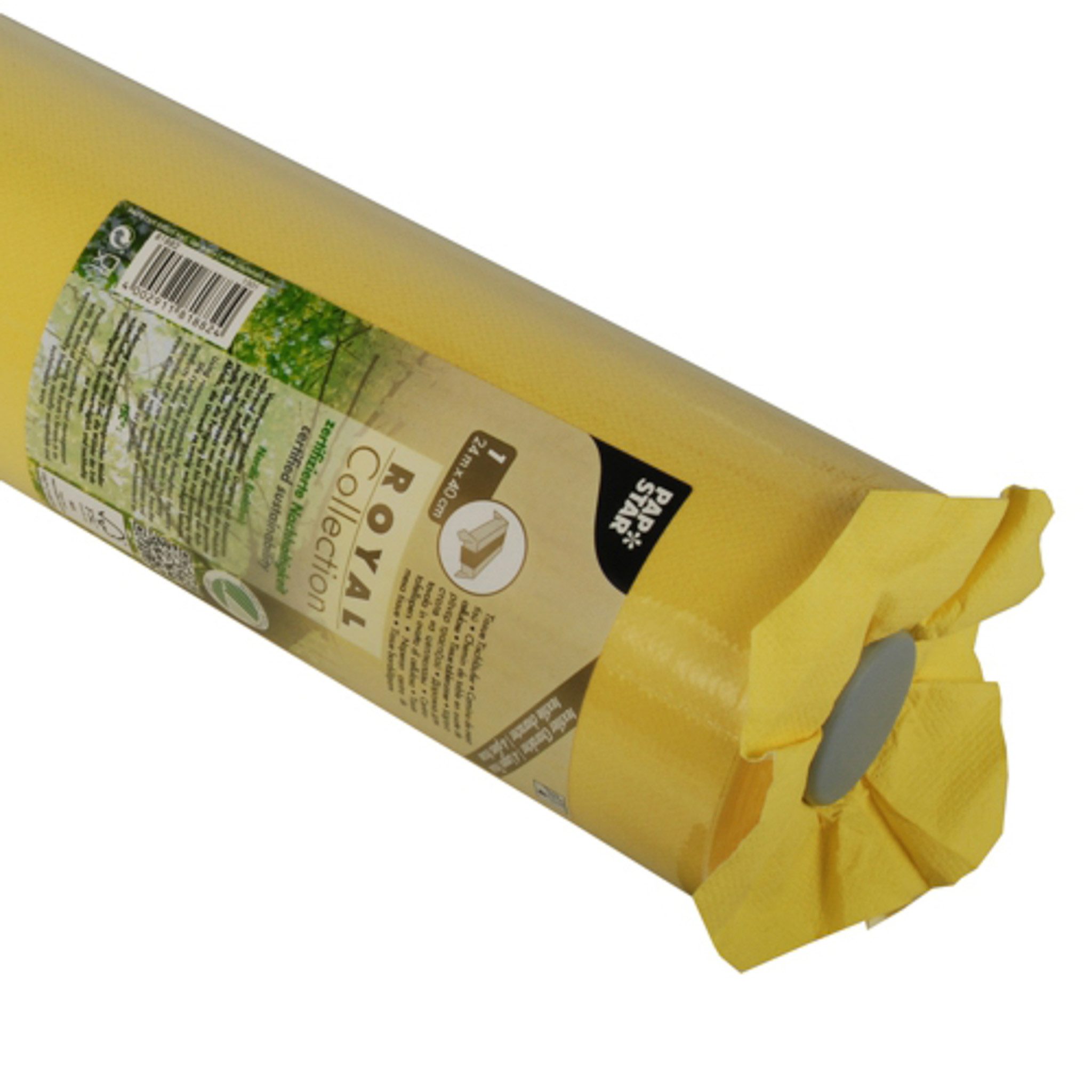 PAPSTAR Tischdecke, Tischläufer stoffähnlich 40cm x 24m Rolle Royal Collection Gelb