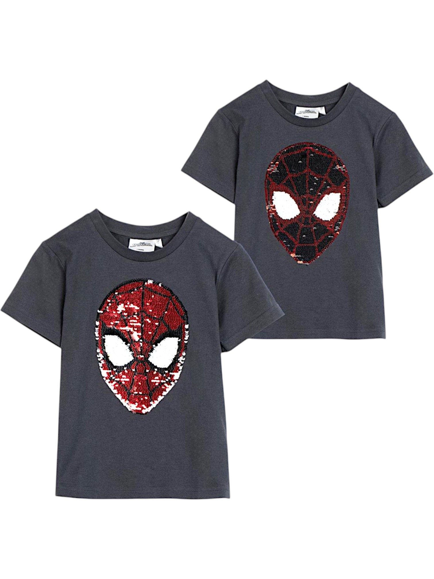 Cerdá T-Shirt Spider-Man - Marvel Jungen Kurzarmshirt mit Wendepailletten-Design Gr. 98 - 122 cm