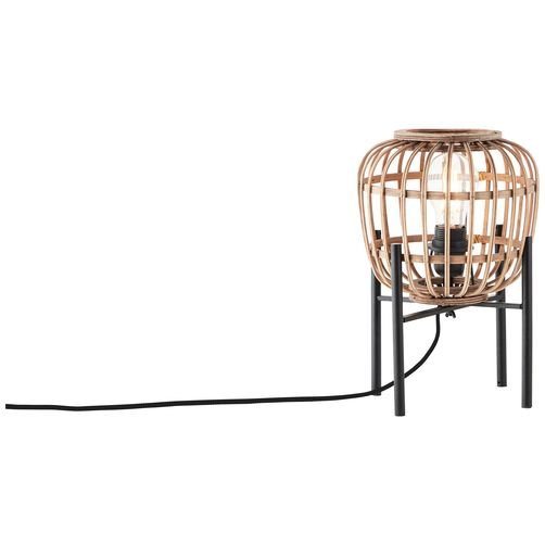 Brilliant Tischleuchte Nikka, ohne Leuchtmittel, 32 cm Höhe, Ø 22 cm, E27,  Metall/Rattan, schwarz/natur