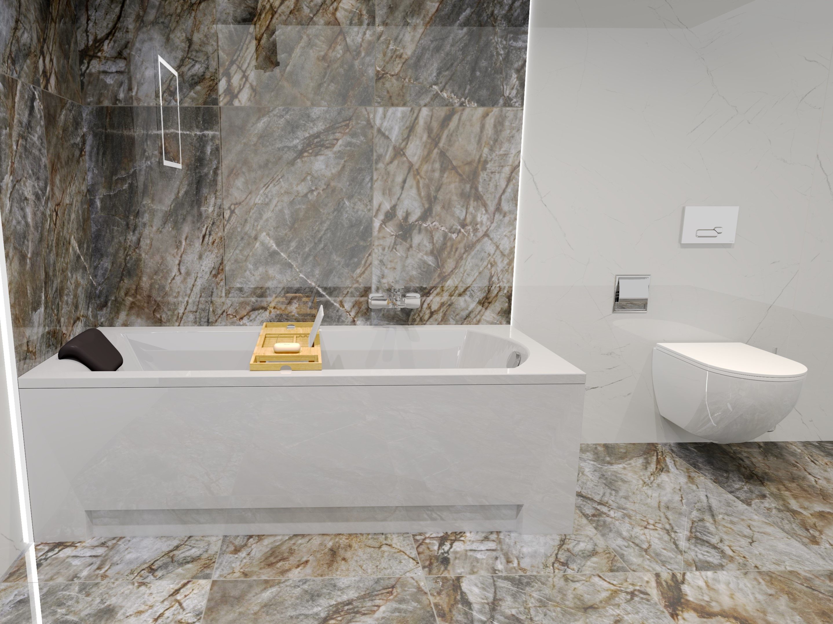 KOLMAN Badewanne Rechteck SHEA 150x70 mit AcrylSchürze + Kopfstütze