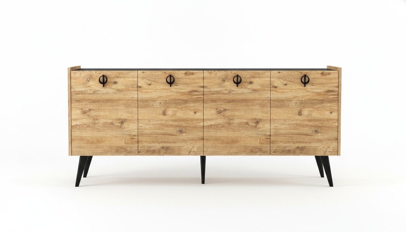 Xlmoebel Sideboard Braunes Sideboard mit elegantem Design und viel Stauraum (Sideboard, 1 St., Sideboard), Hergestellt in Europa