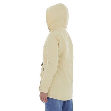 Ital-Design Steppjacke Damen Freizeit Kapuze (abnehmbar) Übergangsjack in Hellgelb