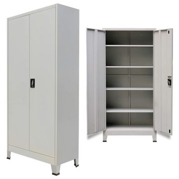 vidaXL Aktenschrank Büroschrank mit 2 Türen Stahl 90x40x180 cm Grau (1-St)