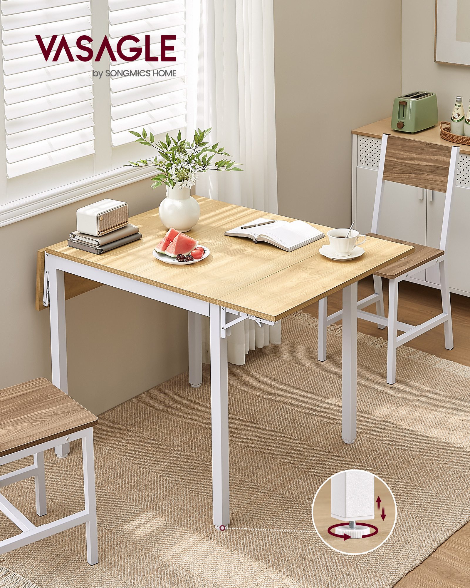 VASAGLE Esstisch, klappbarer Küchentisch, für 2-4 Personen, für kleine Räum günstig online kaufen