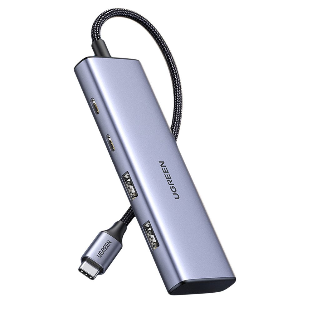 UGREEN Anschlusserweiterung Multiport-Adapter Datenverteiler HUB (4-in-1, 4 Anschlüsse, USB 3.0, 5 Gbit/s, Aluminium)