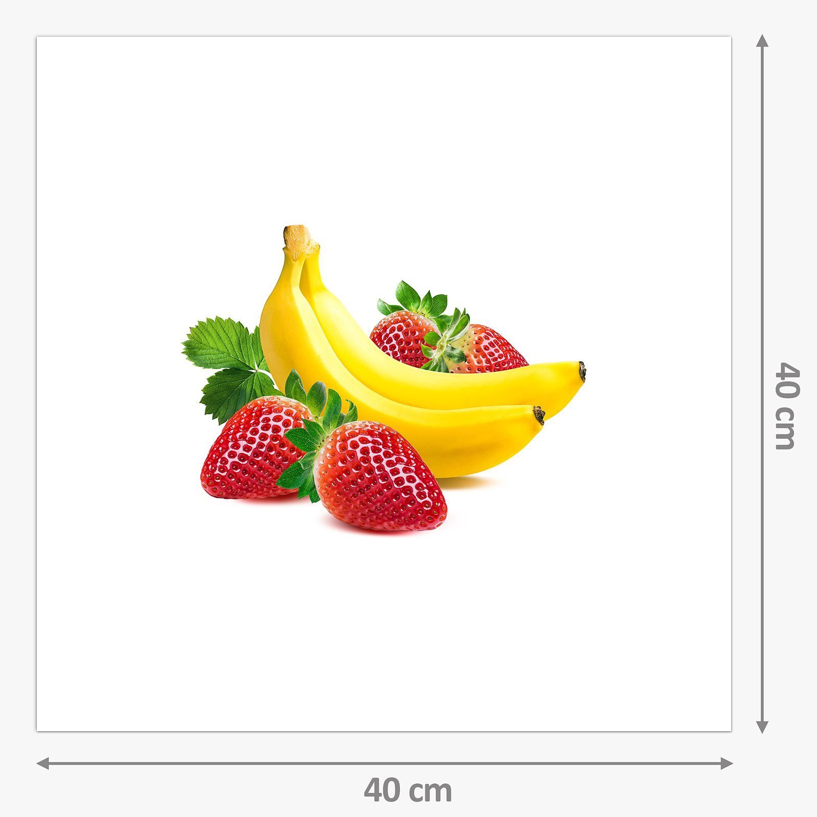 Primedeco Küchenrückwand Spritzschutz Glas und Banane Erdbeeren