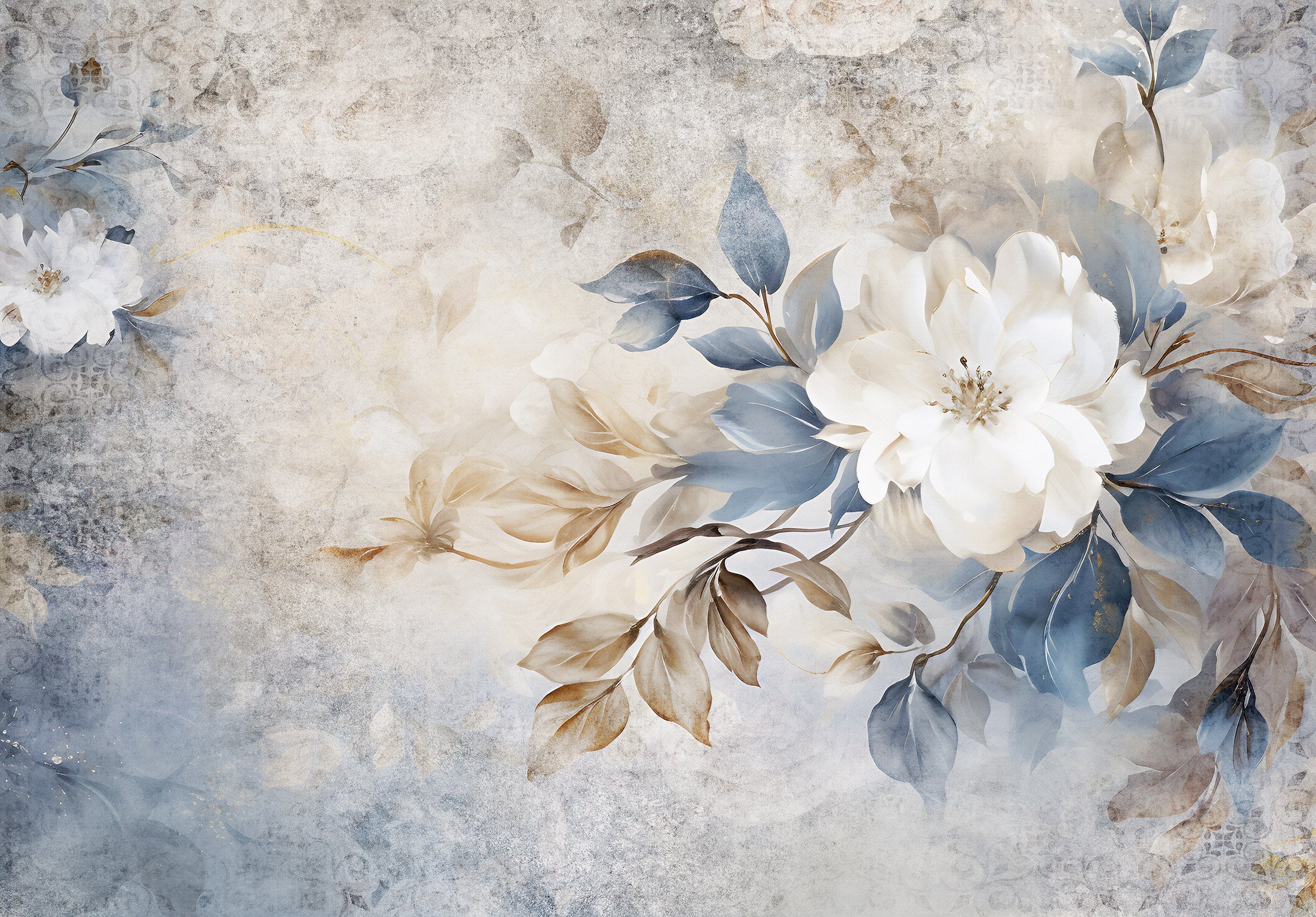 Wallarena Fototapete Blumen Vintage Beton Vlies günstig online kaufen