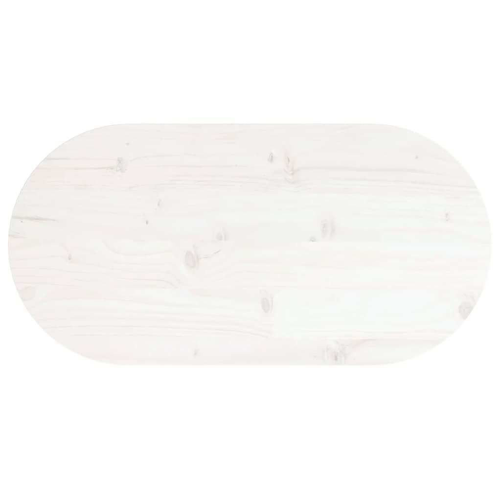 Kiefer Weiß Massivholz St) (1 furnicato Tischplatte cm 80x40x2,5 Oval