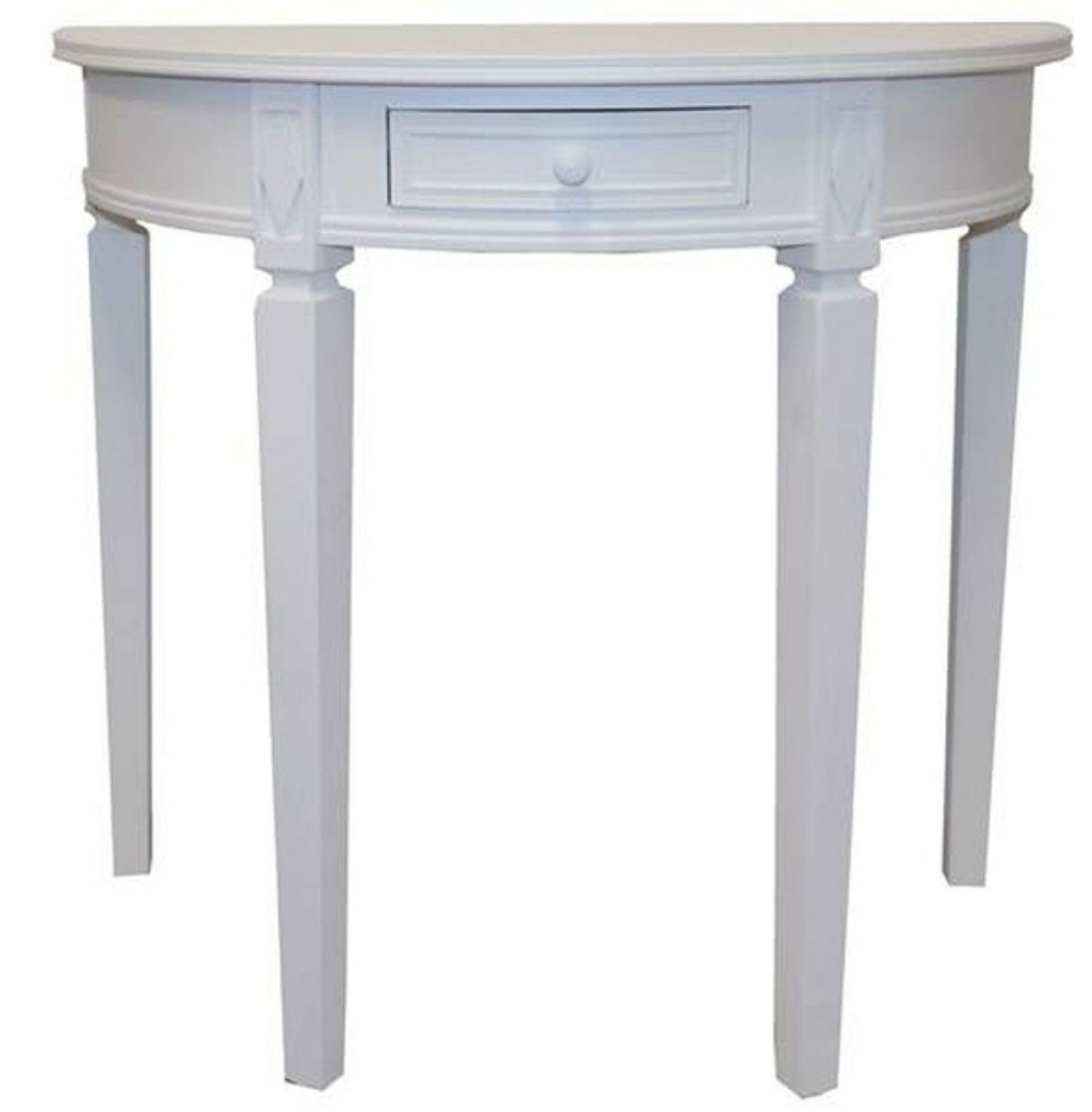 Qualität geht vor [berühmt] elbmöbel Konsolentisch 80x75x40 Tisch 1 weiß cm Konsolentisch: weiß Landhaus Landhausstil (FALSCH), Schublade halbrund
