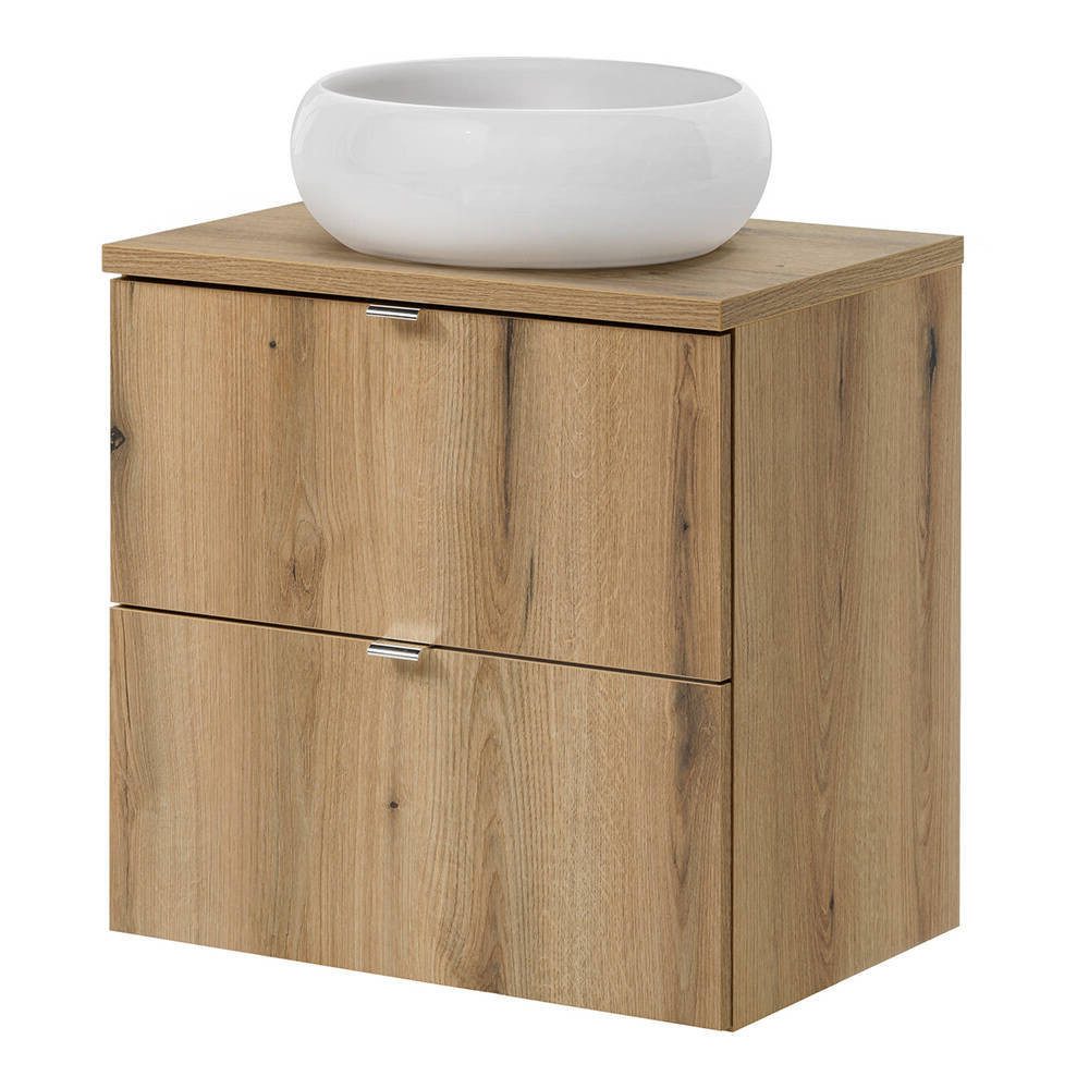 en.casa Waschtisch, »Skelbolu« mit 2 Schubladen 60x72x40 cm Eicheoptik