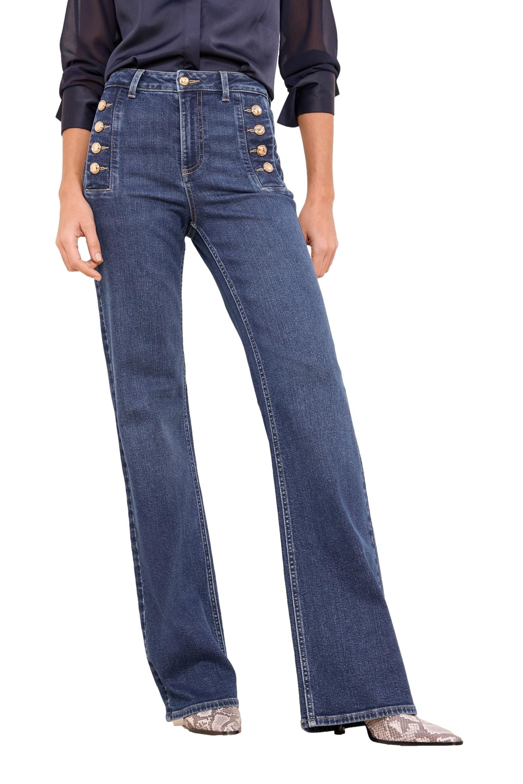 Schlagjeans Lipsy Matrosen Jeans mit Schlag, Kurzgröße