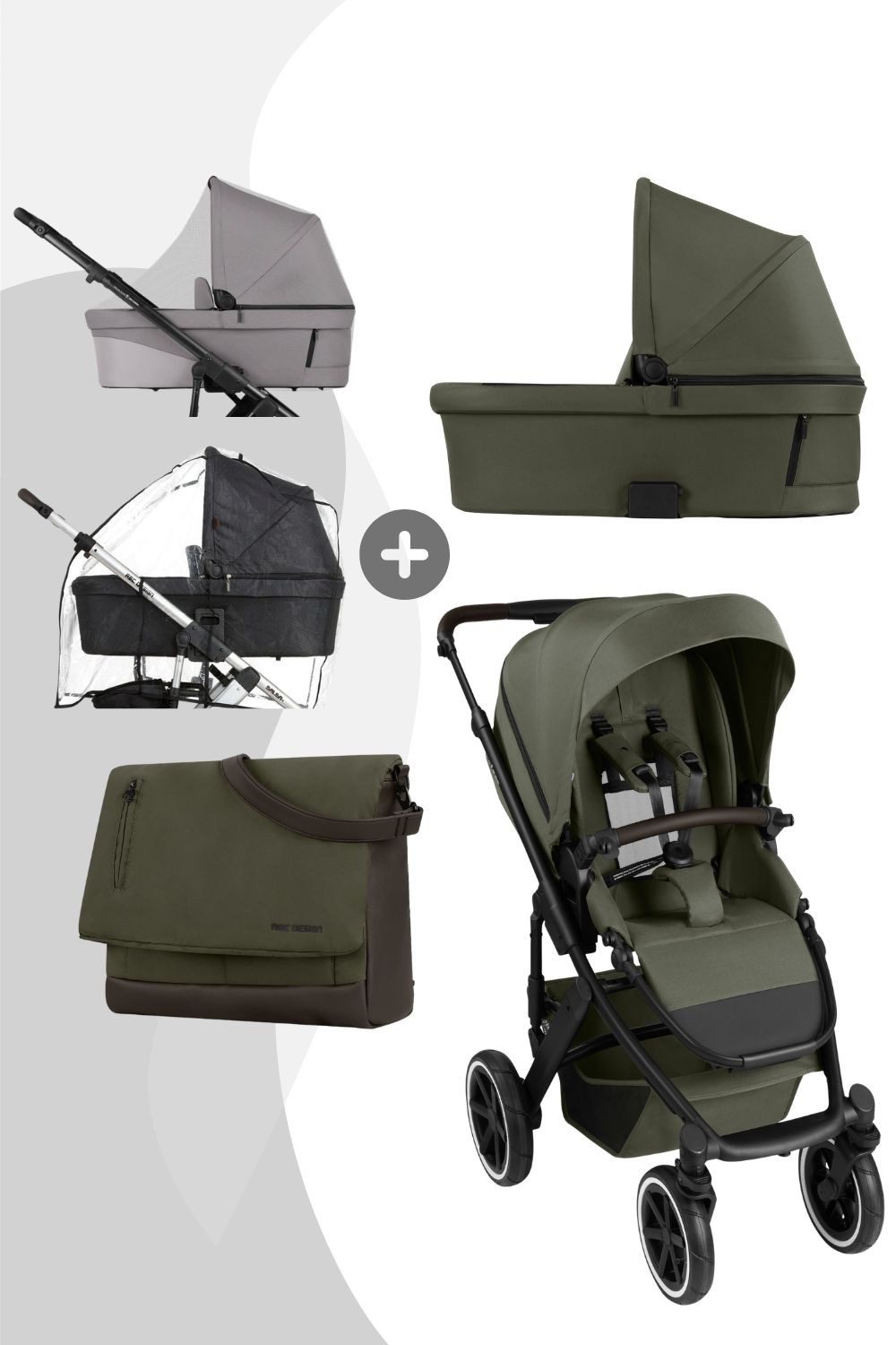 ABC Design Kombi-Kinderwagen Salsa 5 Air Kombikinderwagen inkl. Zubehör Set, Ab Geburt bis ca. 4 Jahre, Babywanne und Sitzeinheit