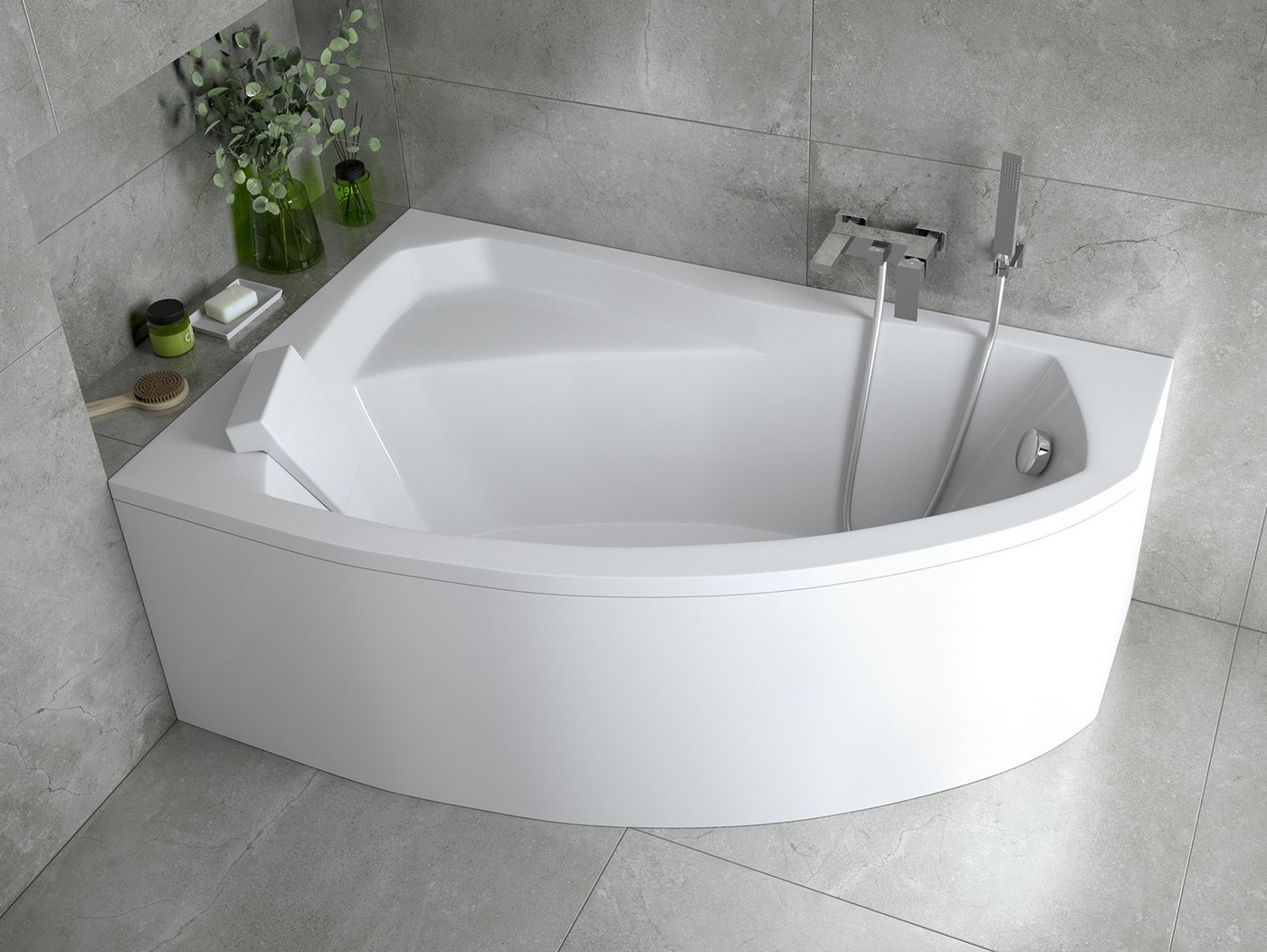 Thumbnail - KOLMAN Badewanne Eckbadewanne Rima 170x110, (Links/Rechts), Ablaufgarnitur & Füße GRATIS