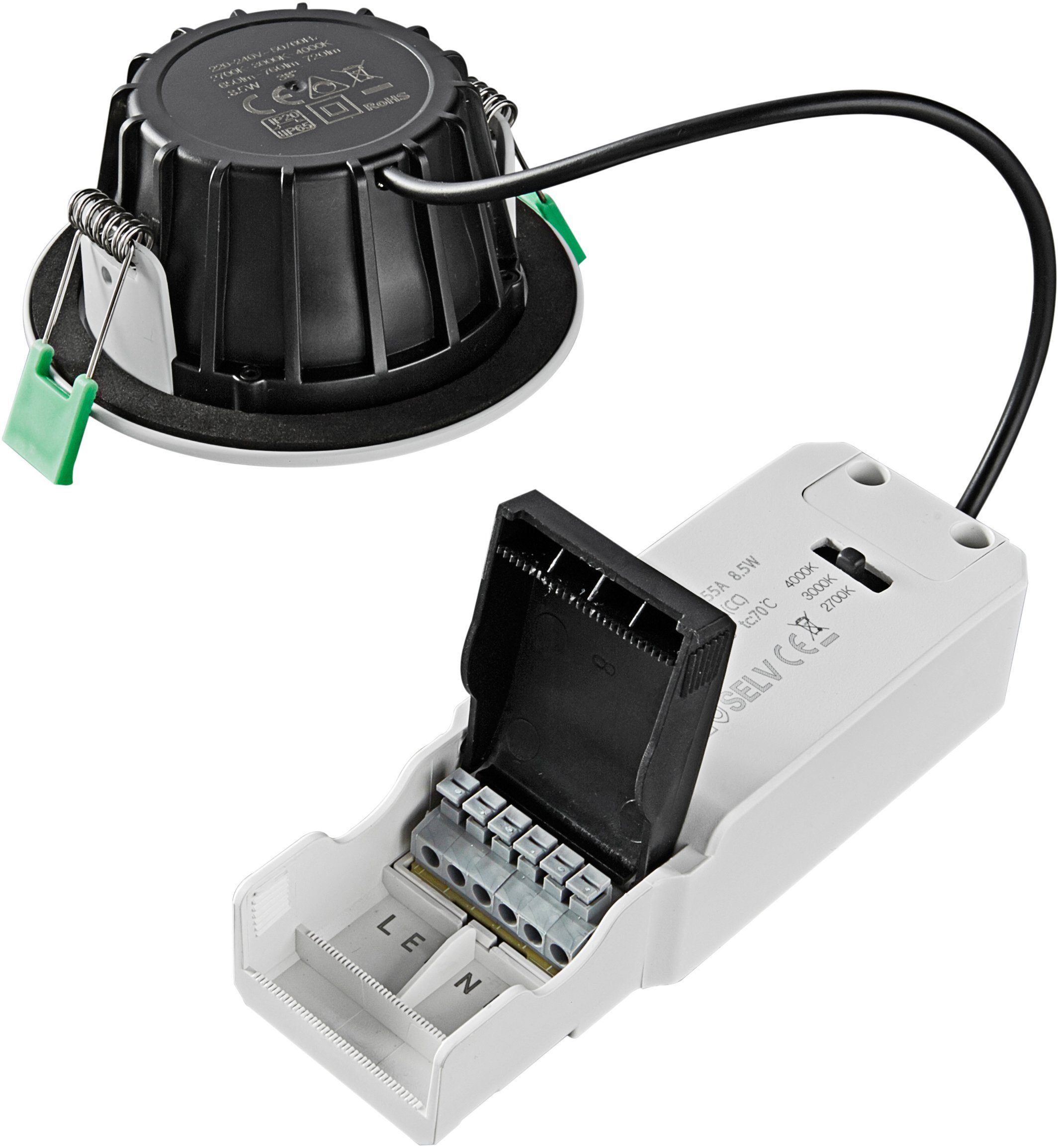 HEITRONIC LED Einbaustrahler DL8002, Dimmfunktion, LED-Downlight, dimmbar und schwenk- LED fest Einbauleuchte, Warmweiß, integriert, Einbaulampe