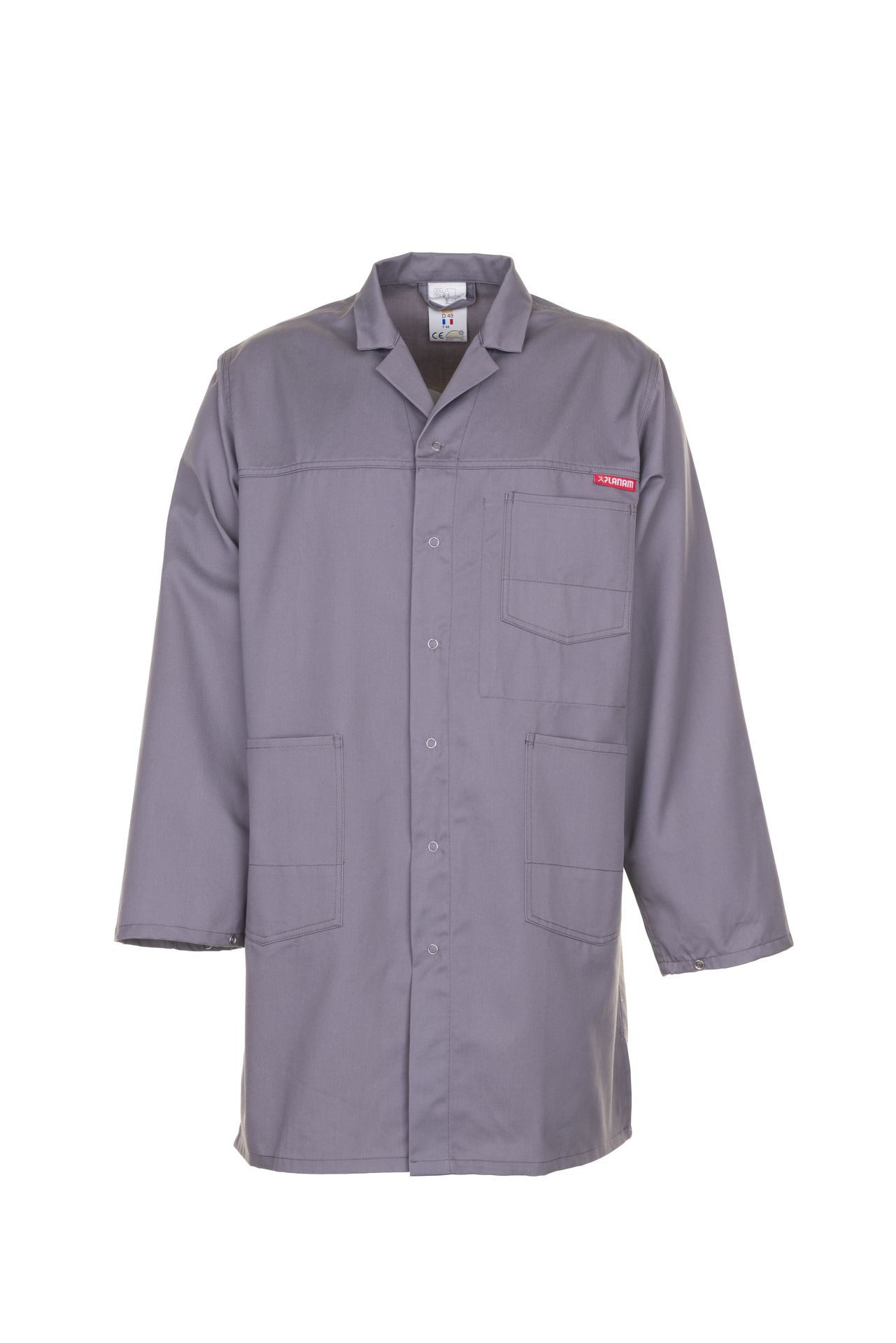 Planam Arbeitsjacke PLANAM Herren Berufsmantel MG-260 Revers Reißfest Grau