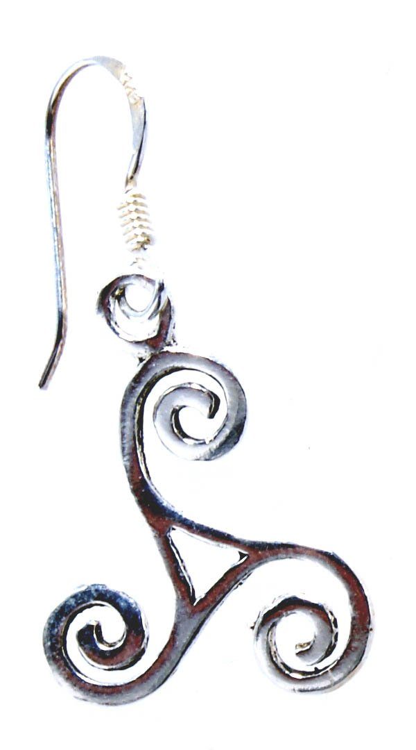 Paar 925 of Leather Silber Ohrringe Ohrhänger Triskele Sterling Paarpreis Ohrhänger Kiss