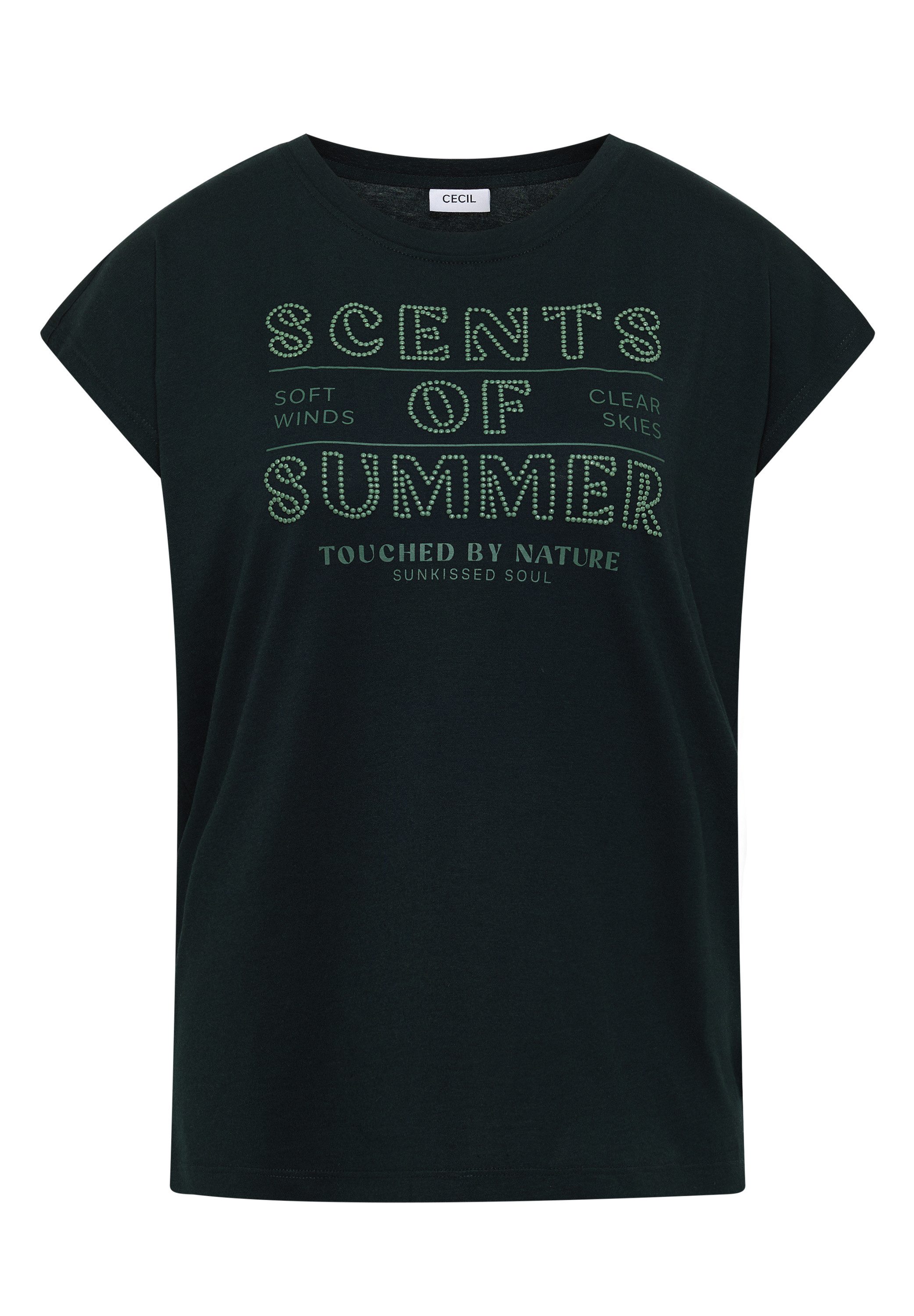CECIL Kurzarmshirt Sommershirt mit Rundhals und Wording Artwork – Bild 5 von 5