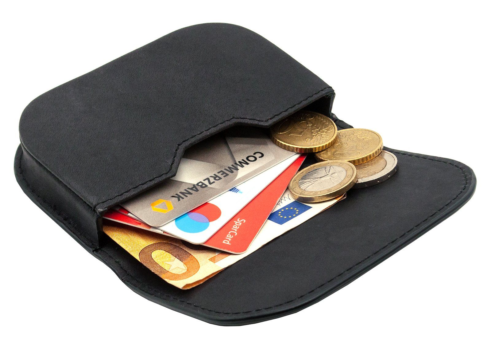 Benthill Mini Geldbörse Echt Leder Münzbörse mit Kleingeldschütte Kleingeld günstig online kaufen