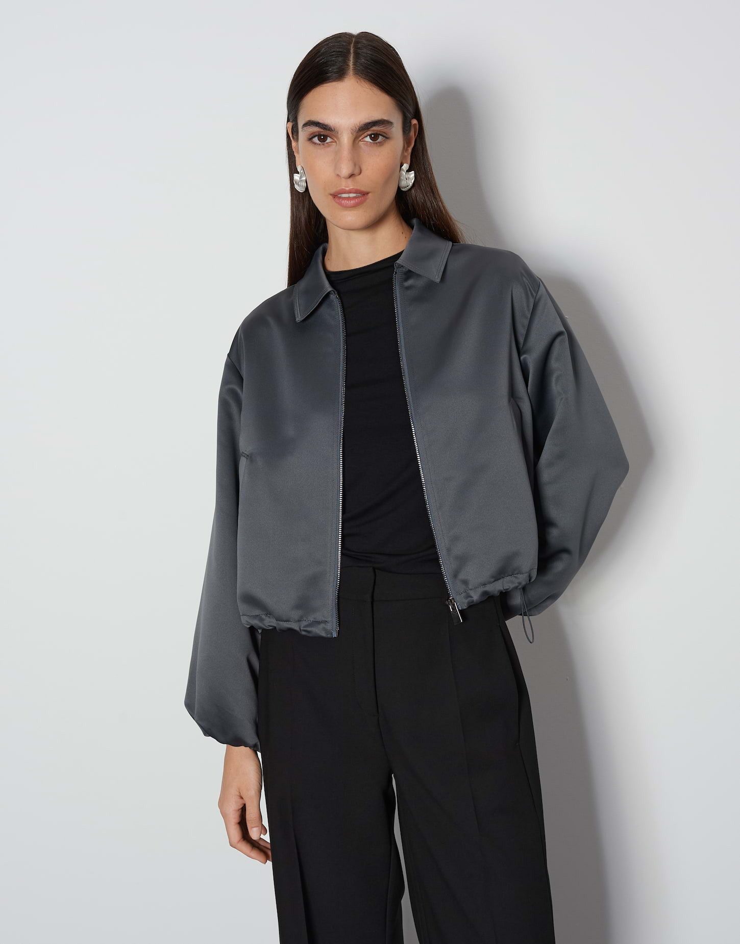 Jackenblazer Bomberblouson NORIEL Loose aus Satin