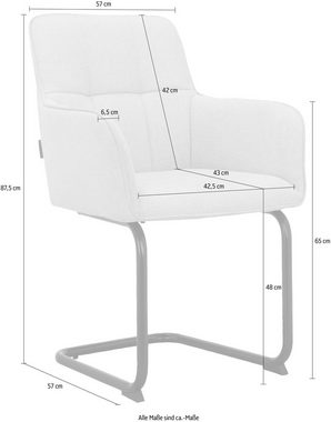 Places of Style Esszimmerstuhl Fondi (2 St), im 2er Set erhältlich, mit Sitz und Rücken gepolstert, Sitzhöhe 48 cm