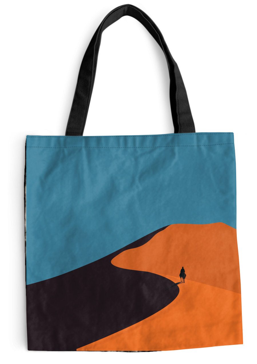 MuchoWow Shopper Leuchtend orangefarbene Dünen - Schatten - leerer Himmel, Handtasche, Damen und Herren, Schultertasche, Umhängetasche, Tote Bag