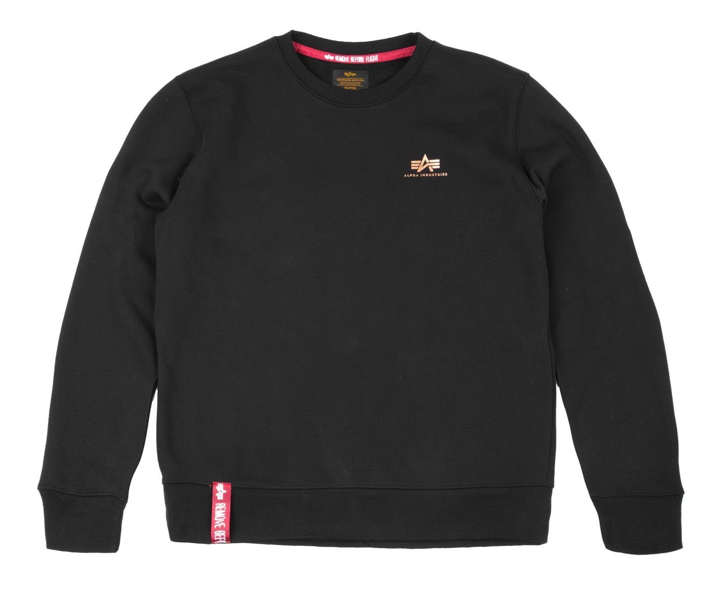 Basic Alpha black/gold Print Kapuzenpullover Foil Small Industries Sweater Logo