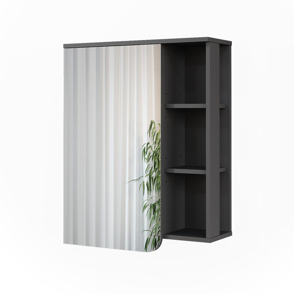Vicco Badezimmerspiegelschrank Karen, Anthrazit/Weiß, 60 x 75 cm günstig online kaufen
