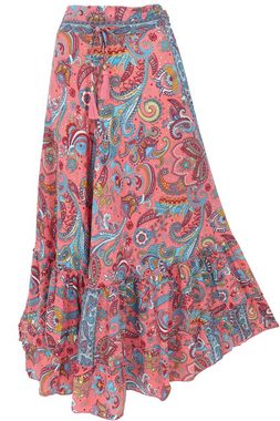 Guru-Shop Minirock Boho Maxirock, leichter langer Sommerrock -.. alternative Bekleidung