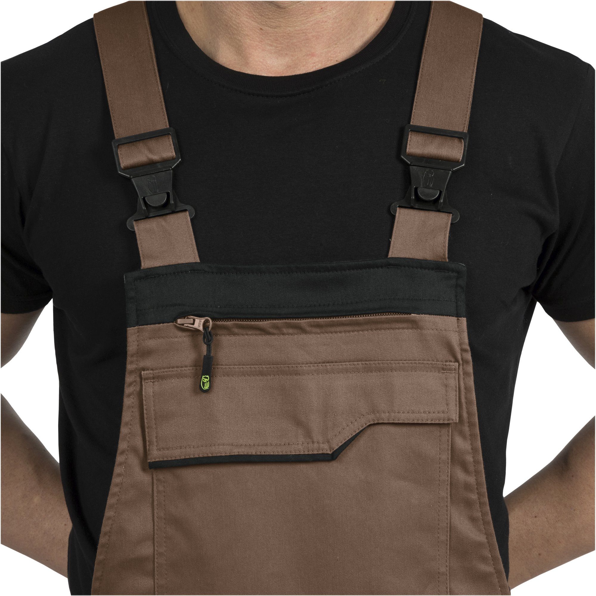 Leibwächter Arbeitslatzhose Herren Flex-Line Latzhose (Arbeitshose mit Keil im Schritt) mit Reflektoren – Bild 3 von 5