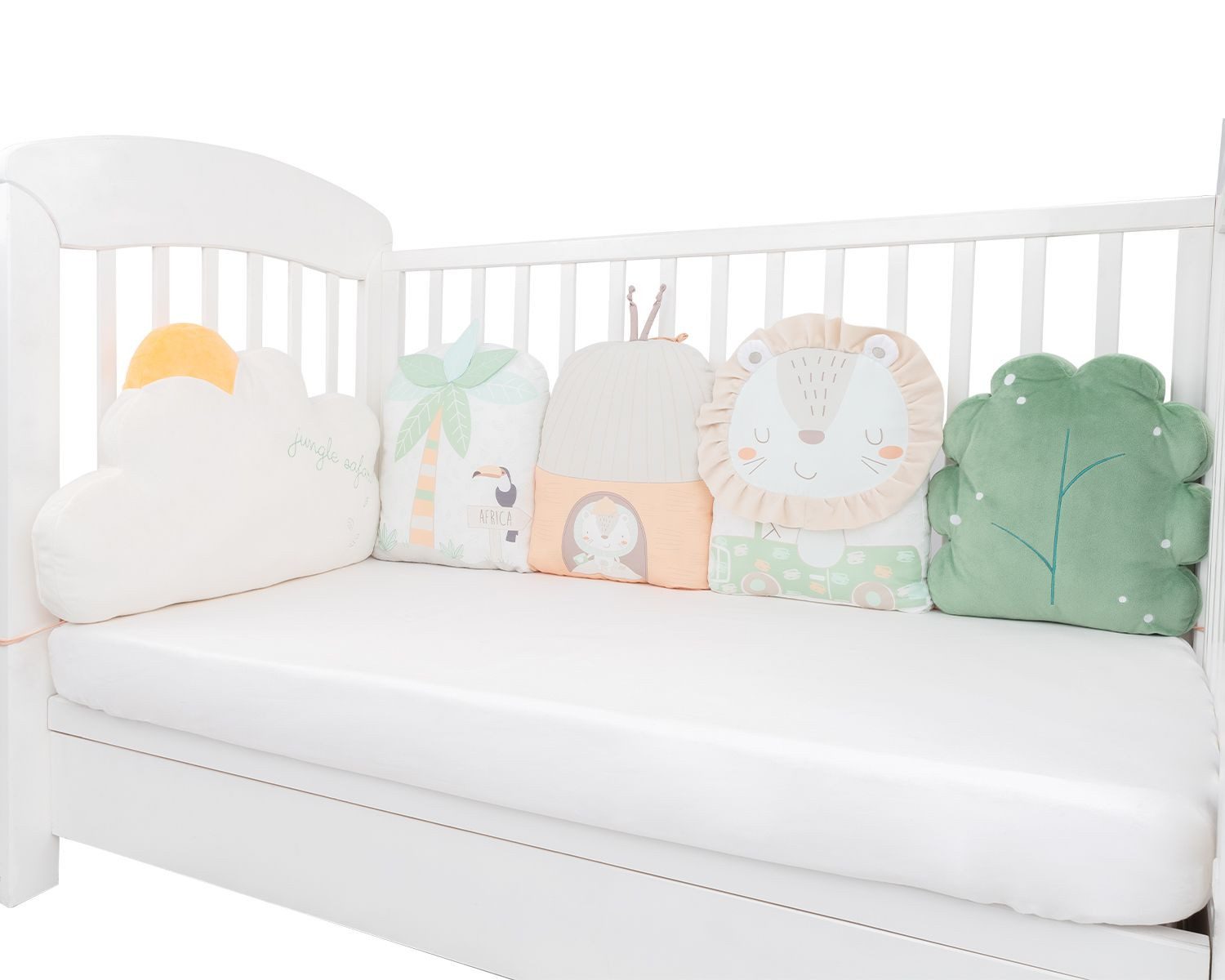 Kikkaboo Babykissen 5-teilig, Plüsch, Bettumrandung, Befestigungsschnüre, Aufbewahrungsbeutel – Bild 2 von 4