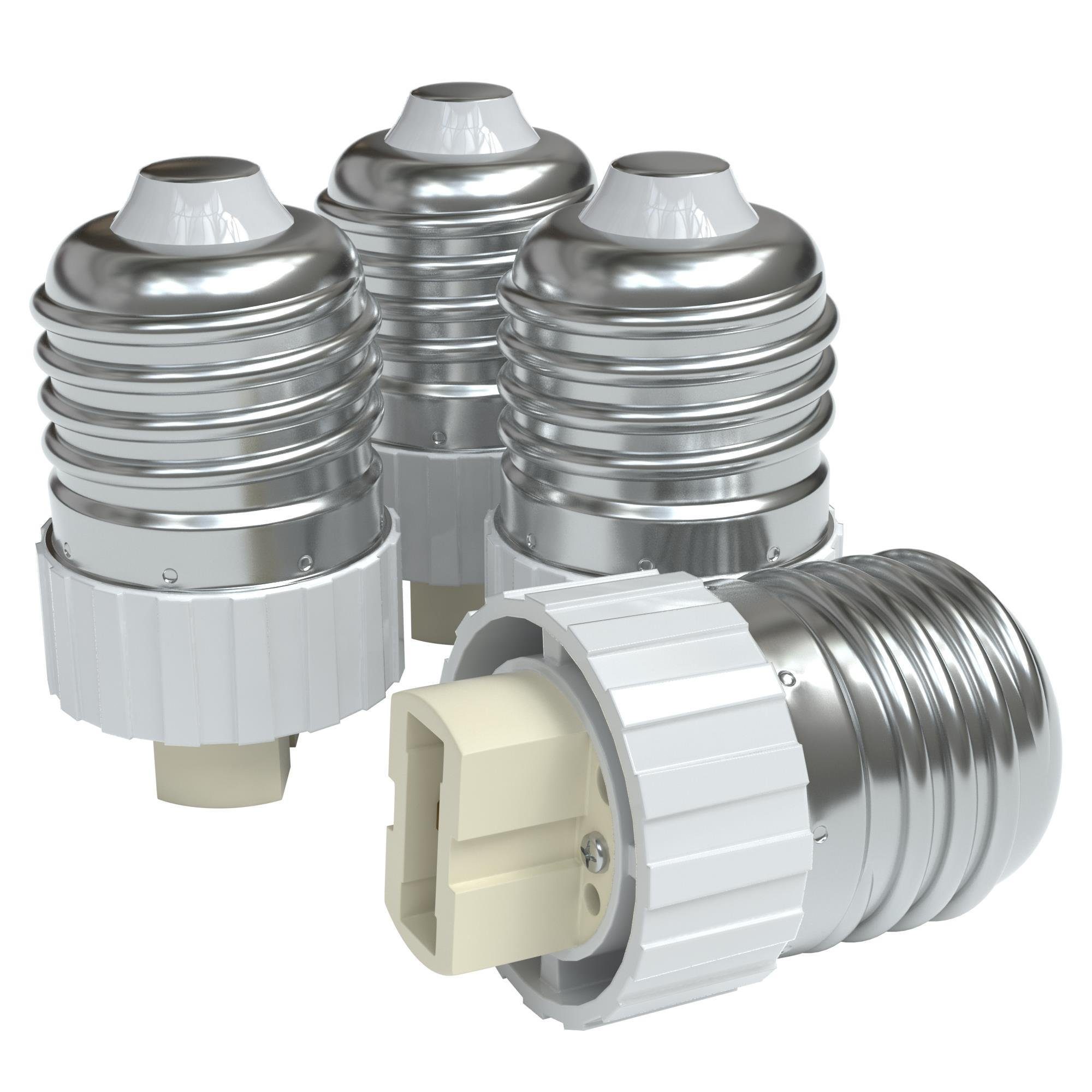 EAZY CASE Lampenfassung Lampensockel Sets E27 auf G9 Adapter Fassung Lampe Stecker Glühbirne, (Spar-Set, 4-St), Lampenadapter E27 zu G9 Adapter Lampen LED Halogen Energiesparlampen