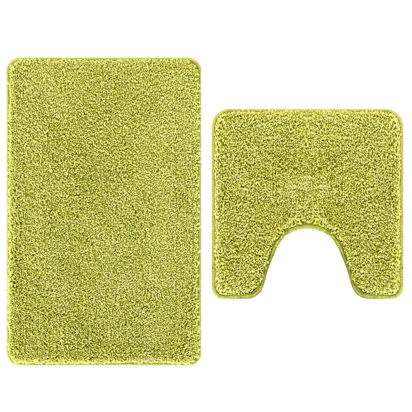 Badematte 2-teiliges Badteppich-Set Grün Polypropylen Rutschfest