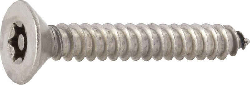 Schraubenhaken »TOOLCRAFT 88115-25 Senkblechschrauben 3.5 mm 25 mm T-Profil mit Stift Edelstahl 10 St.«, TOOLCRAFT