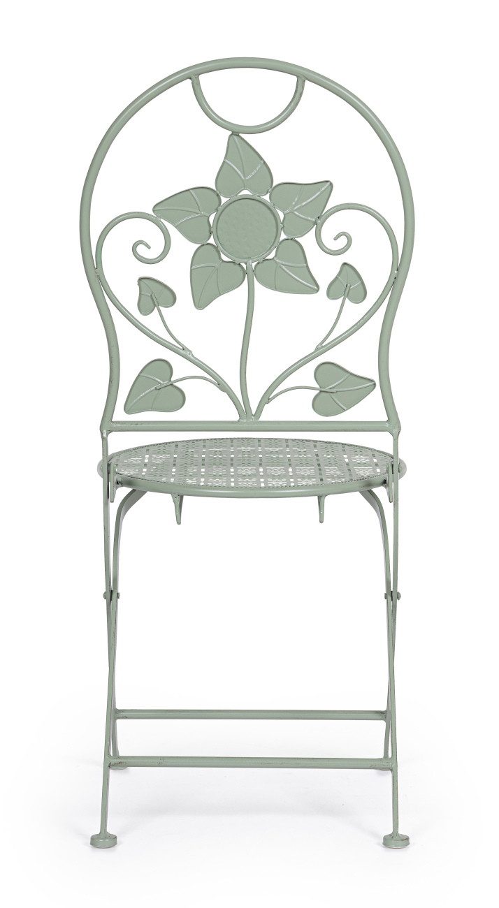 Bizzotto Gartenstuhl Harriet 2er-Set aus Metall, Salbei, Der Stuhl ist klappbar