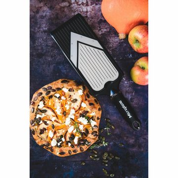 Microplane Gemüsehobel V-Hobel mit Julienne-Einsatz, Edelstahl, Kunststoff, Gummi, inklusive Fingerschutz