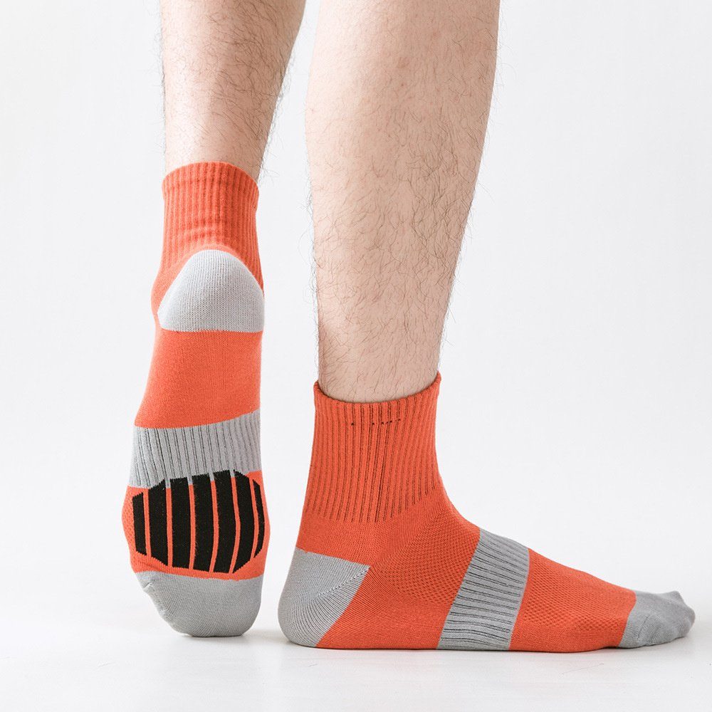 für und Orange Männer Socken 5 Mid-Tube Frauen, Sportsocken, Sneakersocken Paar (5-Paar) Dekorative Socken