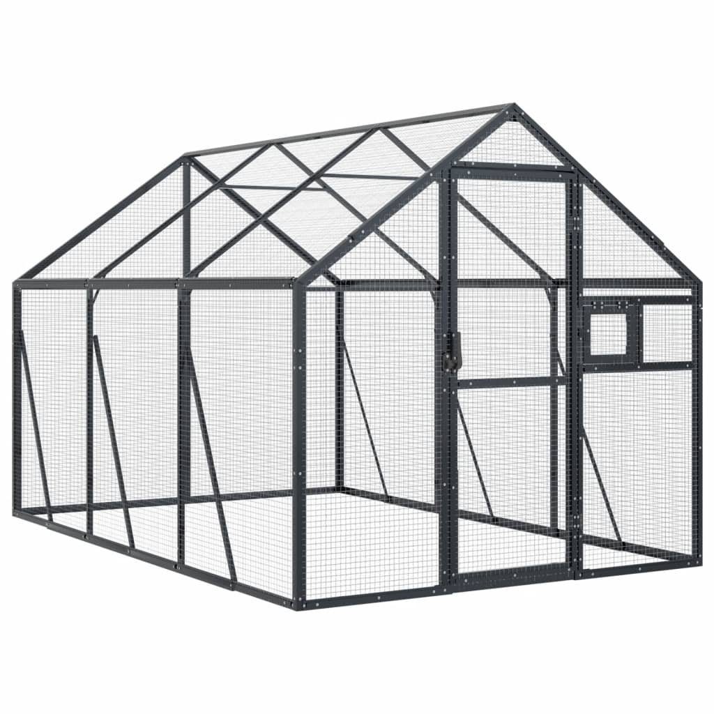 vidaXL Voliere 179 x 3 x 185 m Käfig Gehege Aussen Vogelkäfig Anthrazit 1,79x3x1,85 m