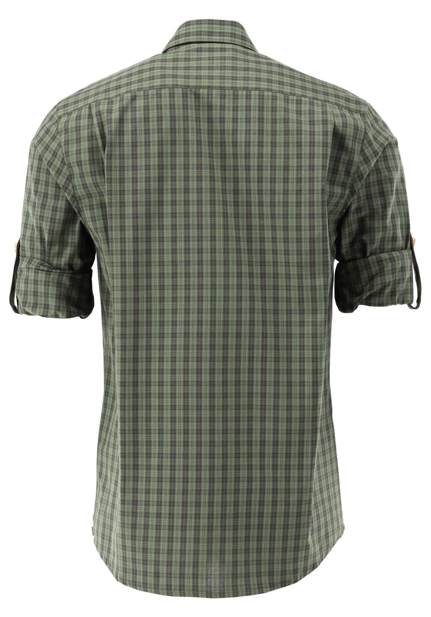 OS Trachten Outdoorhemd Fumu Regular Fit, Liegekragen, Knopf-Paspeltasche, Krempelärmel, Zierteil