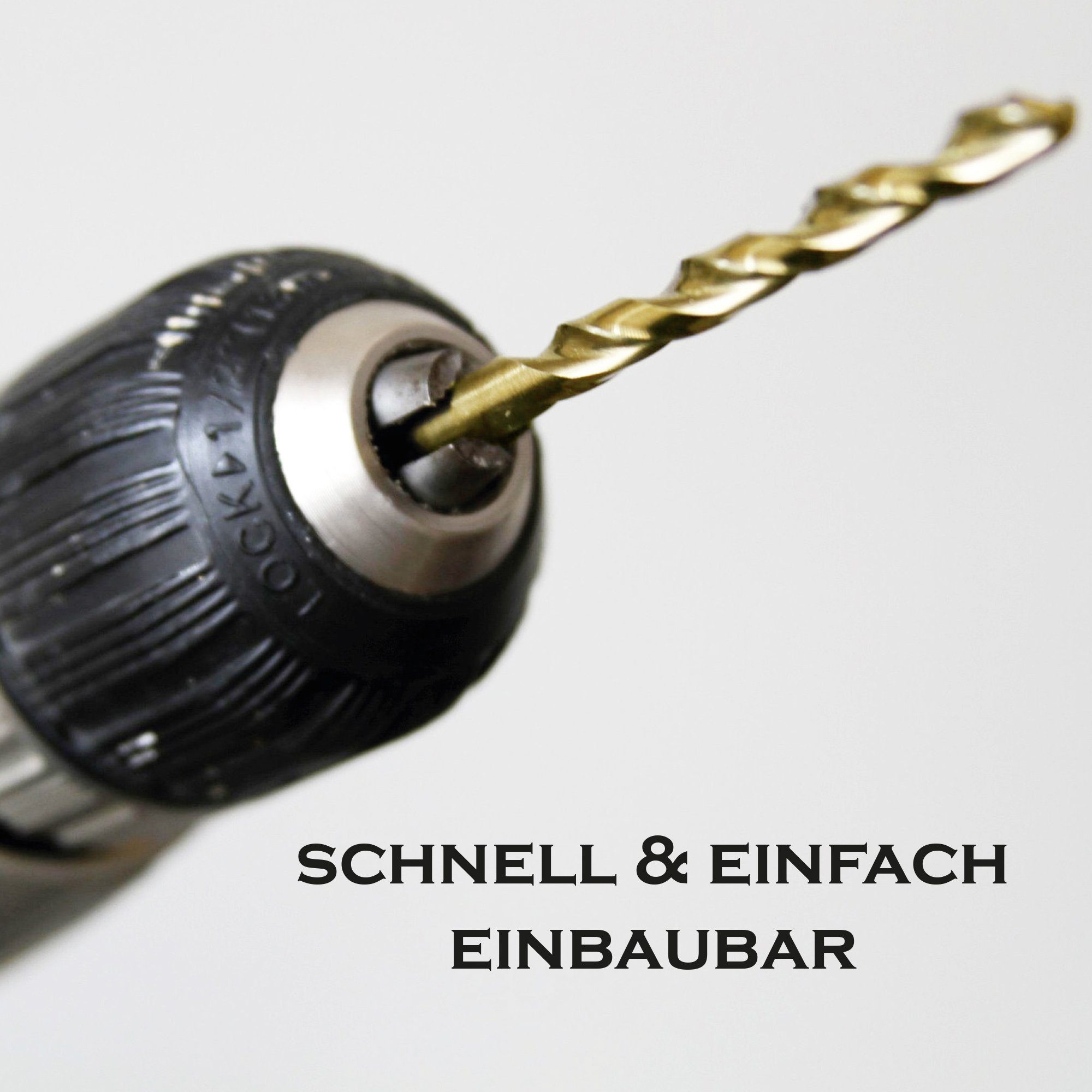 MEISTERCRAFT Bohrersatz Bohrerset, (8-tlg), HSS Bohrer Set Metallbohrer inkl. Bohrschablone & Körner