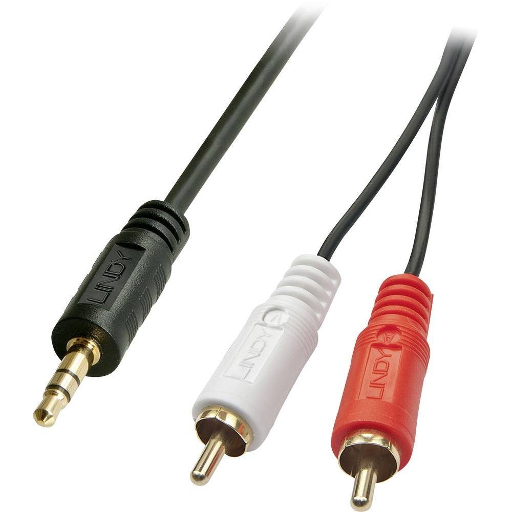 Lindy Premium Audio-Adapterkabel, 2x RCA (Cinch) Stecker an 3.5mm 35685 Audio- & Video-Kabel