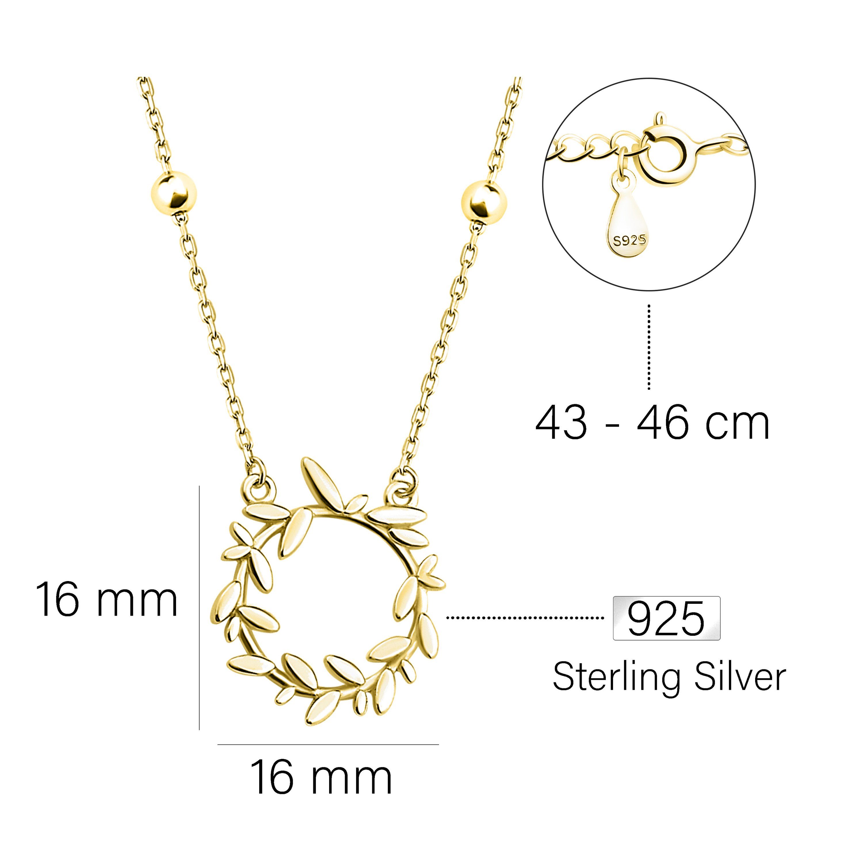 Sofia Milani Kette Anhänger Schmuck Damen mit Blatt, 925 gold Silber