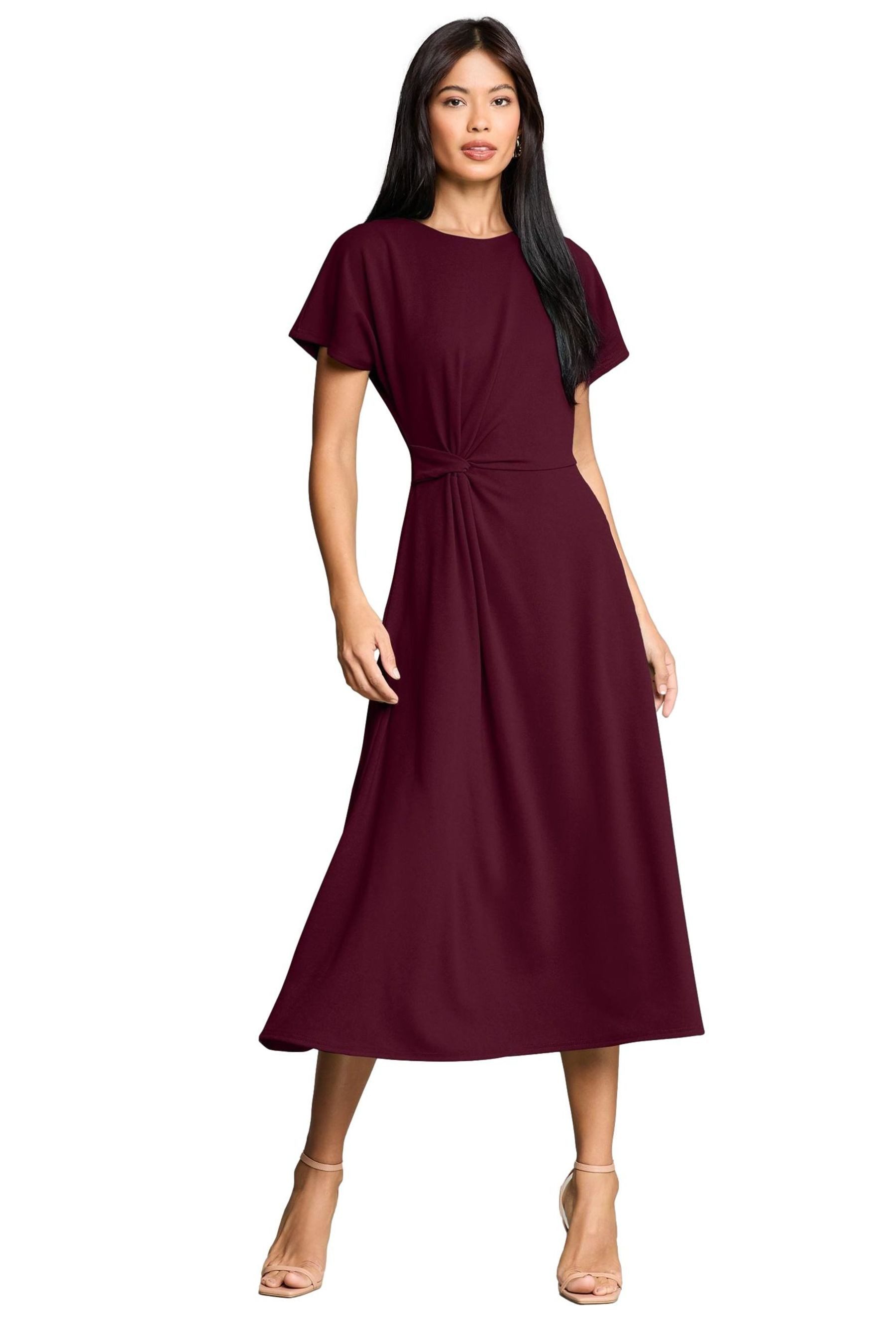 LIPSY Midikleid Lipsy Midikleid mit seitlichem Knoten, Regular (1-tlg)