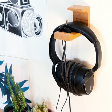 kwmobile Holz Hängehalterung für Overear Kopfhörer - Gaming Headset Halterung Halterung, (1-tlg)